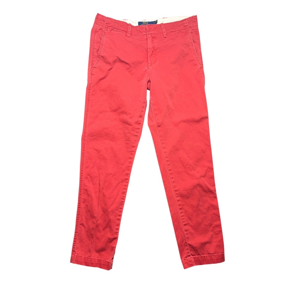 Polo Ralph Lauren Chino Pants Mens 30 Red Straight Leg Cotton Casual 634